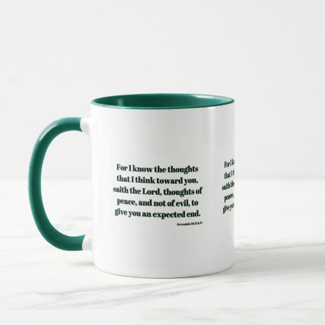 Jérémie 29:11 KJV Bible Verse Mug à deux tons (Gauche)