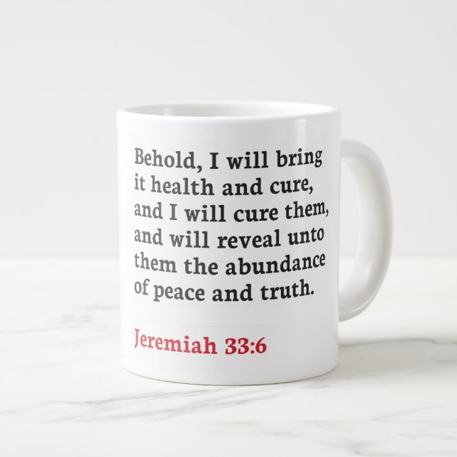 Jérémie 33:6 - Mug Jumbo (Devant droit)