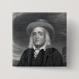 Jeremy Bentham  from 'Gallery of Portraits' 2 Inch Square Button