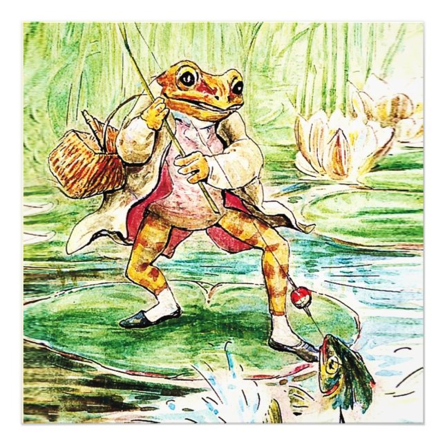 “Jeremy Fisher Catches a Fish” by Beatrix Potter Photo Print (Front)