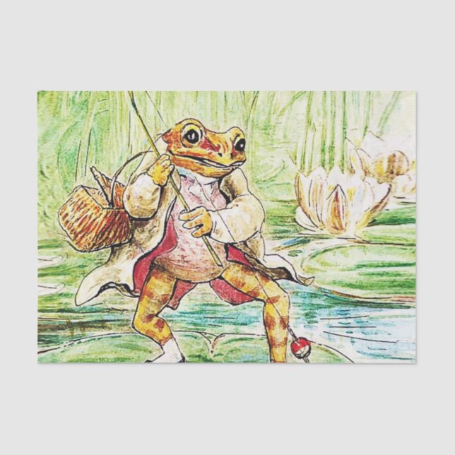 “Jeremy Fisher Catches a Fish” by Beatrix Potter Tissue Paper (Front)