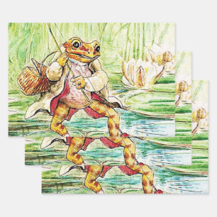 “Jeremy Fisher Catches a Fish” by Beatrix Potter Wrapping Paper Sheet