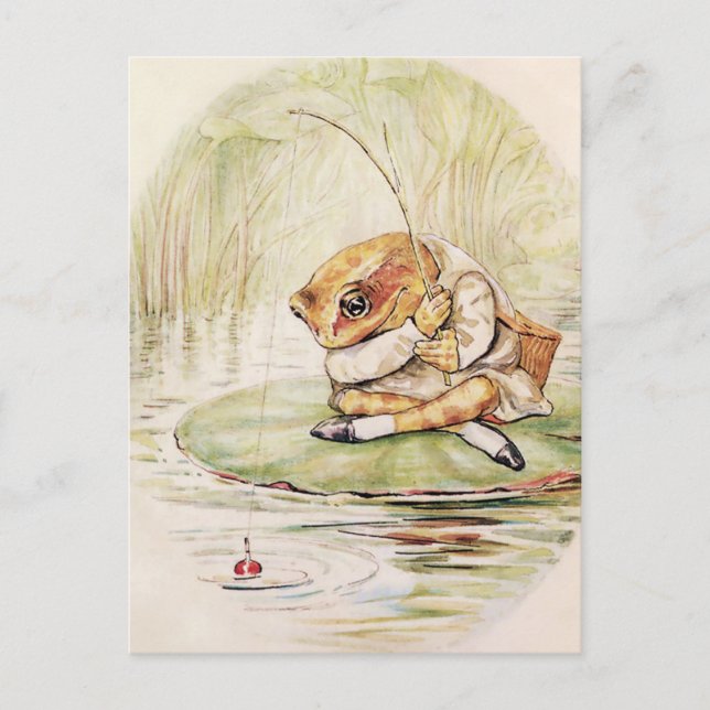 “Jeremy Fisher on a Lilypad” by Beatrix Potter Postcard (Front)