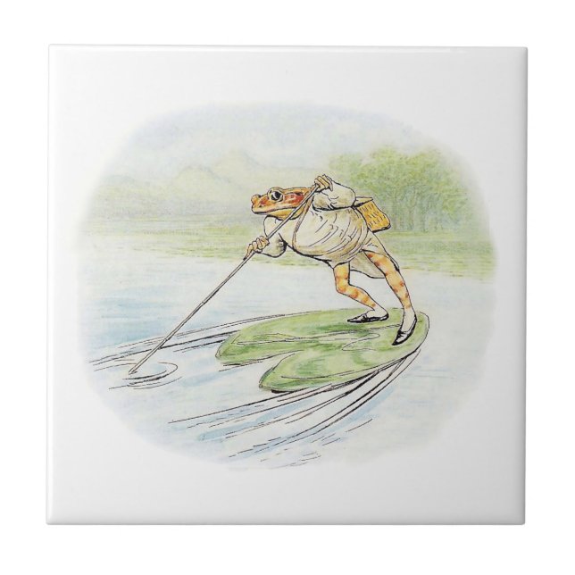 Jeremy Fisher Poles on a Lily Pad Tile (Front)