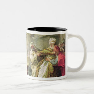 Jeroboam Sacrificing to the Golden Calf, 1752 Two-Tone Coffee Mug