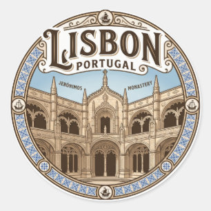 Jerónimos Monastery Portugal Classic Round Sticker