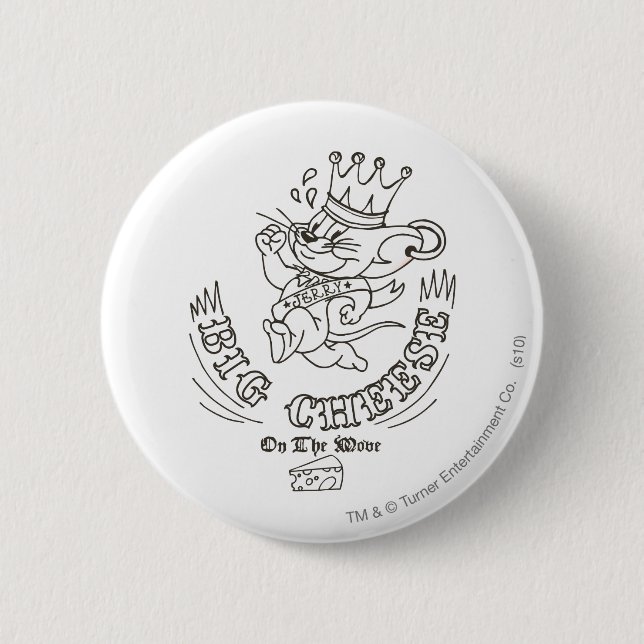 Jerry Big Cheese On The Moon 1 2 Inch Round Button (Front)