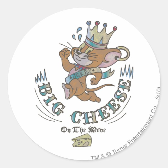 Jerry Big Cheese On The Moon 2 Classic Round Sticker (Front)