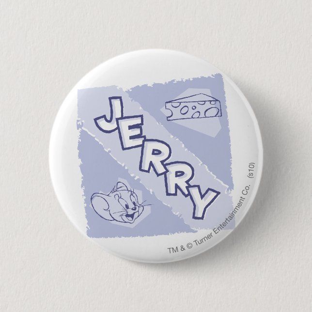 Jerry Blue Cheese Logo 2 Inch Round Button (Front)