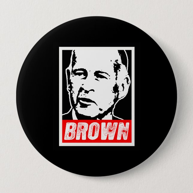 JERRY BROWN 2010 4 INCH ROUND BUTTON (Front)
