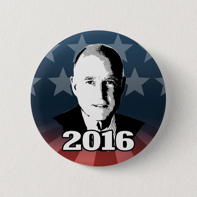 JERRY BROWN 2016 Candidate 2 Inch Round Button (Front)