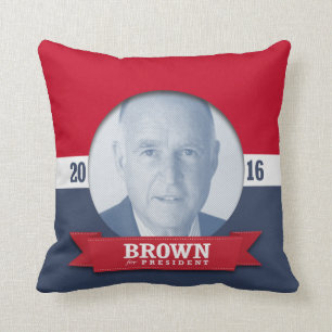 JERRY BROWN 2016 THROW PILLOW
