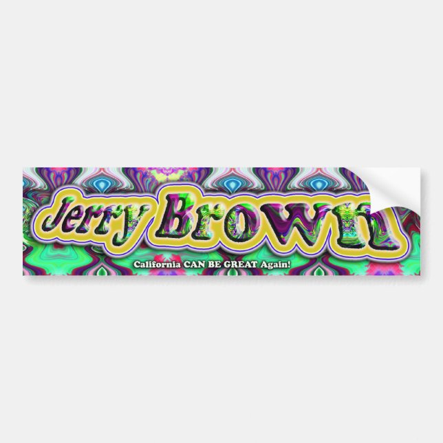 Jerry Brown bumpersticker Bumper Sticker (Front)
