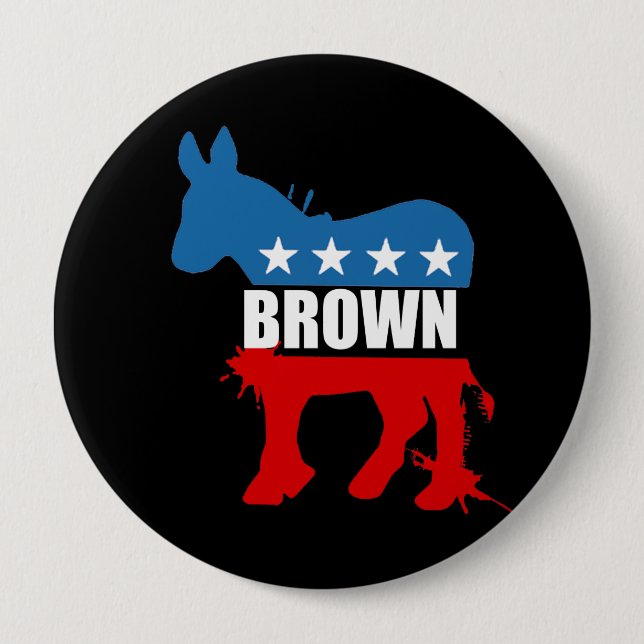 JERRY BROWN Election Gear 4 Inch Round Button (Front)