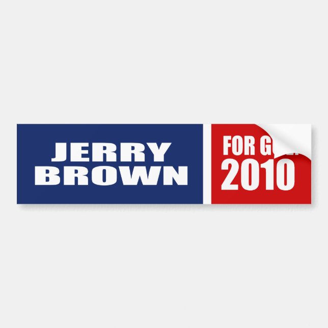 JERRY BROWN FOR GOVERNOR BUMPER STICKER (Front)