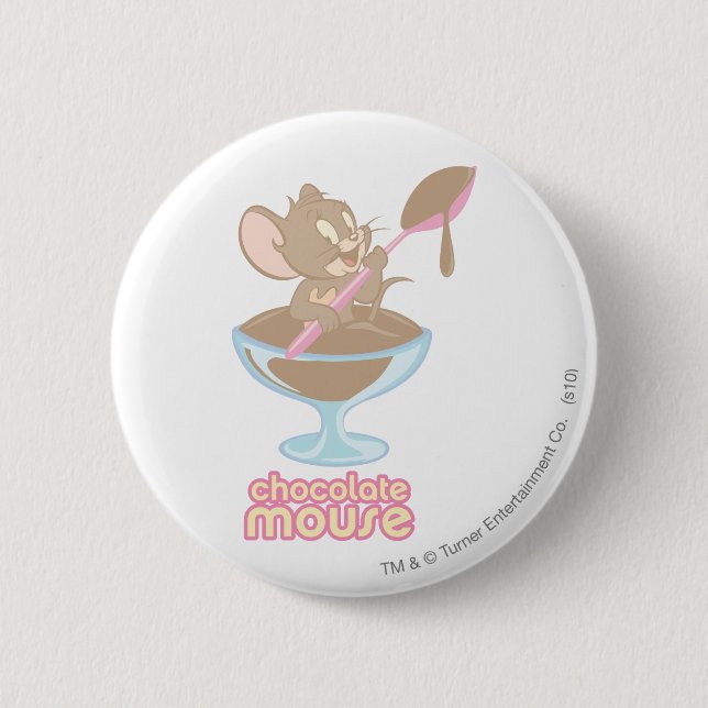 Jerry Chocolate Mouse 2 Inch Round Button (Front)