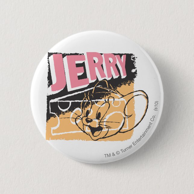 Jerry Face on Cheese 2 Inch Round Button (Front)