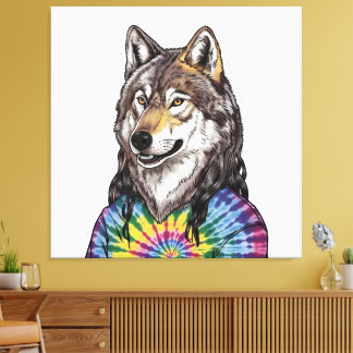 Jerry Garcia wolf Canvas Print