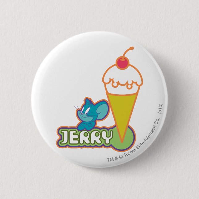 Jerry Ice Cream 2 Inch Round Button (Front)