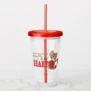 Jerry Mouse "Key To My Heart" Valentine Acrylic Tumbler