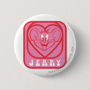 Jerry Pink Hearts 2 Inch Round Button