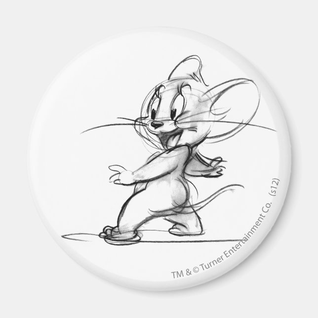 Jerry Side Sketch Magnet (Front)
