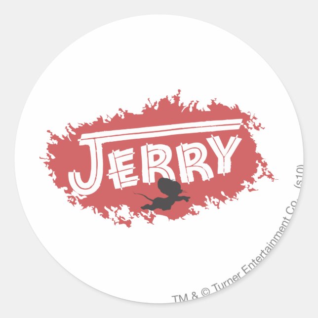 Jerry Silhouette Logo Classic Round Sticker (Front)