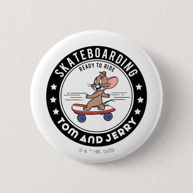 Jerry Skateboarding - Ready To Ride 2 Inch Round Button (Front)