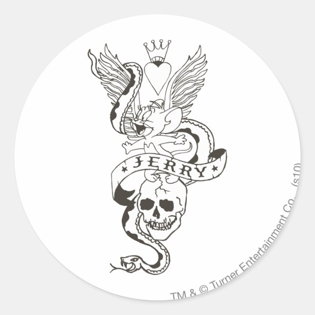 Jerry Twisted Tattoo 1 Classic Round Sticker (Front)