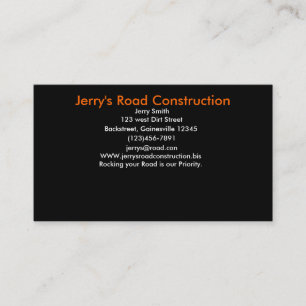 Jerry's Road Construction Business Card