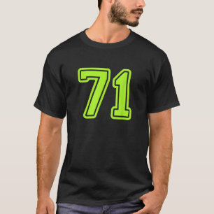 Jersey 71 Green Yellow Sports Team Jersey Number 7 T-Shirt
