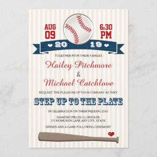 Jersey Baseball Thème Mariage Invitations
