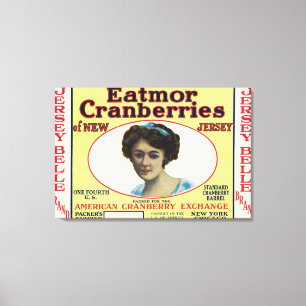 Jersey Belle Eatmor Cranberries Brand Label Canvas Print