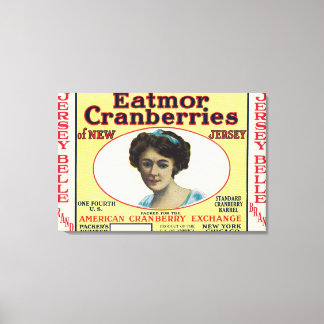 Jersey Belle Eatmor Cranberries Brand Label Canvas Print