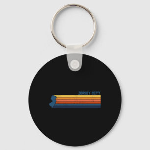 Jersey City New Jersey City Retro  Keychain