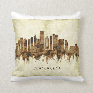 Jersey City New Jersey Cityscape Throw Pillow