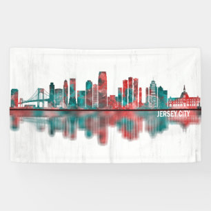 Jersey city New Jersey Skyline Banner