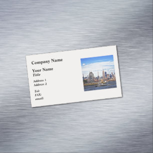 Jersey City NJ - Police Boat By Colgate Clock Magnetic Business Card