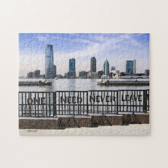 Jersey City Skyline One Need Never Leave Jigsaw Puzzle (Horizontal)