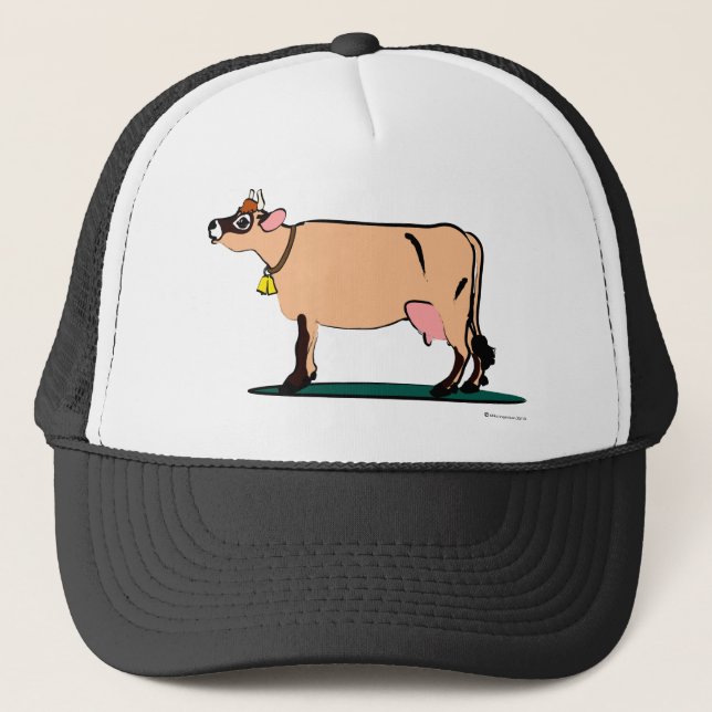 Jersey Cow (dark) Trucker Hat (Front)