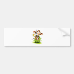 Jersey cow in grass bumper sticker