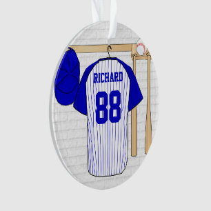Jersey de baseball bleu et blanc personnalisé