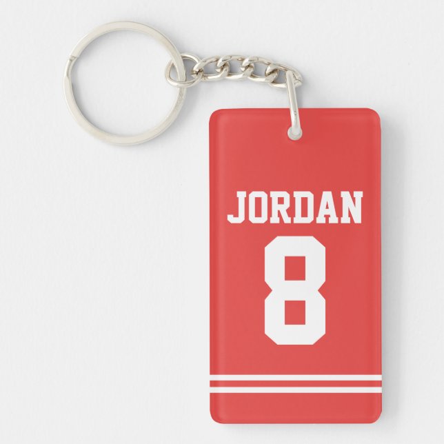 Jersey de football rouge avec nombre (Devant)