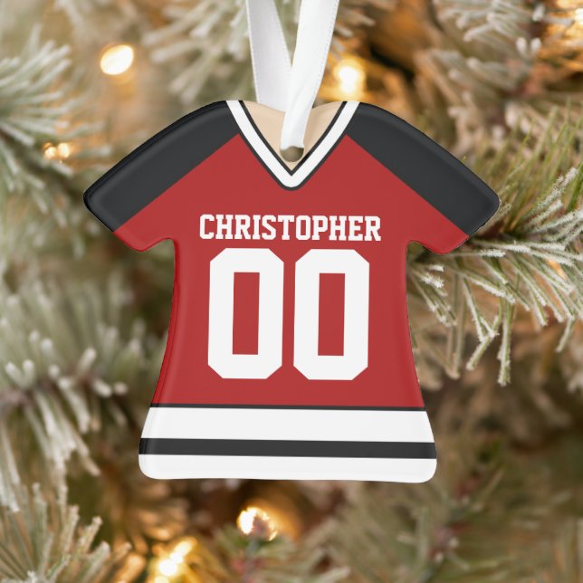 Jersey de hockey rouge/noir/blanc (Arbre)