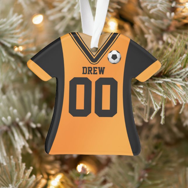 Jersey de soccer noir/orange personnalisé (Arbre)