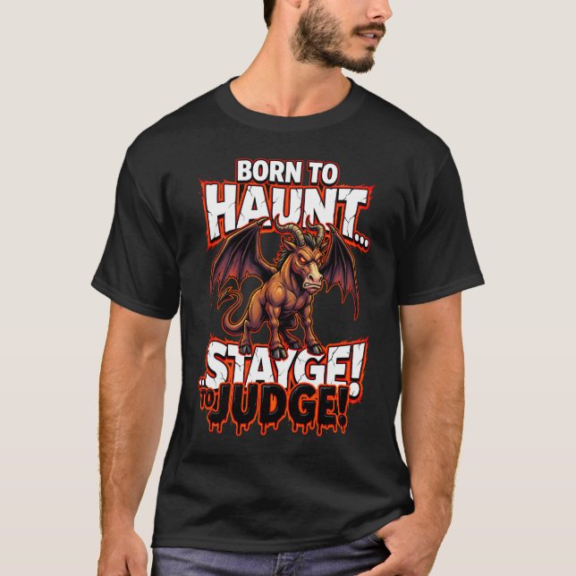 Jersey Devil Born To Haunt Funny Cryptid Humor T-Shirt (Front)