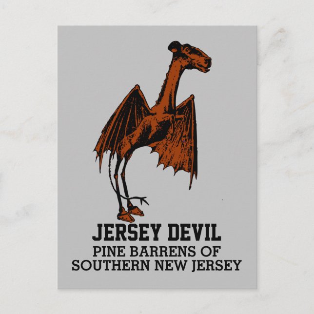 Jersey Devil Creature Cryptid Customizable Text Postcard (Front)