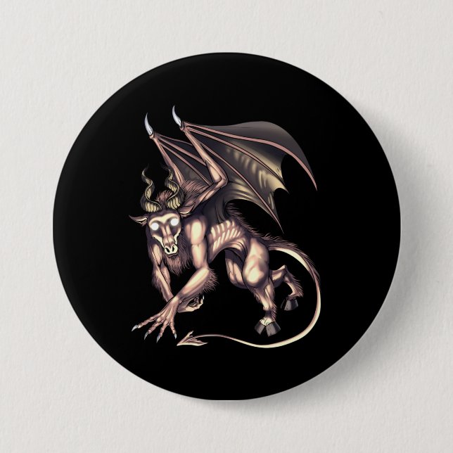 Jersey Devil Cryptid Creature 3 Inch Round Button (Front)