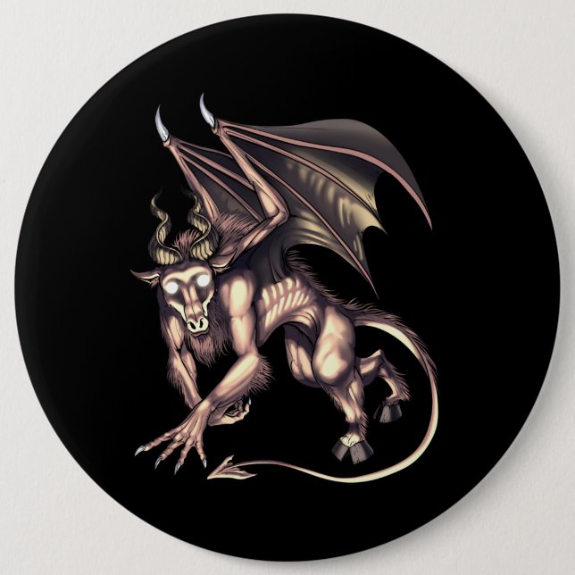 Jersey Devil Cryptid Creature 6 Inch Round Button (Front)