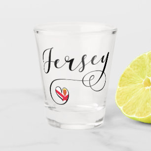 Jersey Flag Heart, Channel Islands Shot Glass